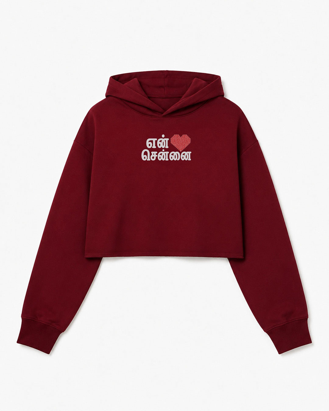 En Chennai | Maroon Cropped Hoddie