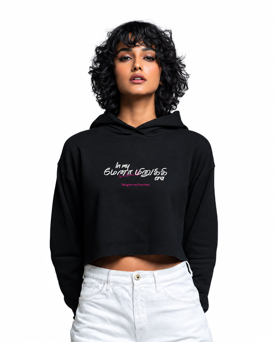 In My Menaminiki Era | Women's Black Cropped Hoodie