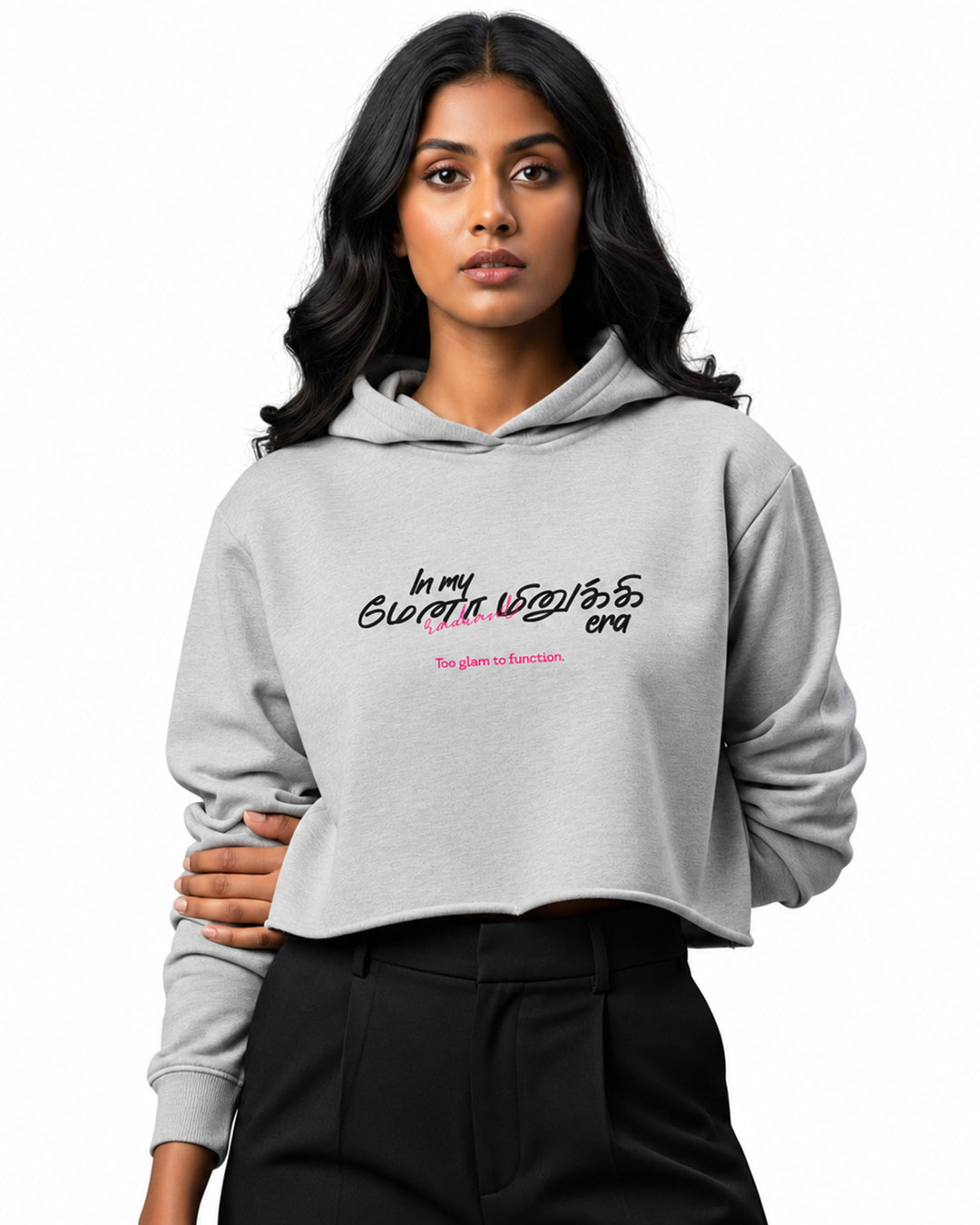 In My Menaminiki Era | Women's Grey Cropped Hoodie