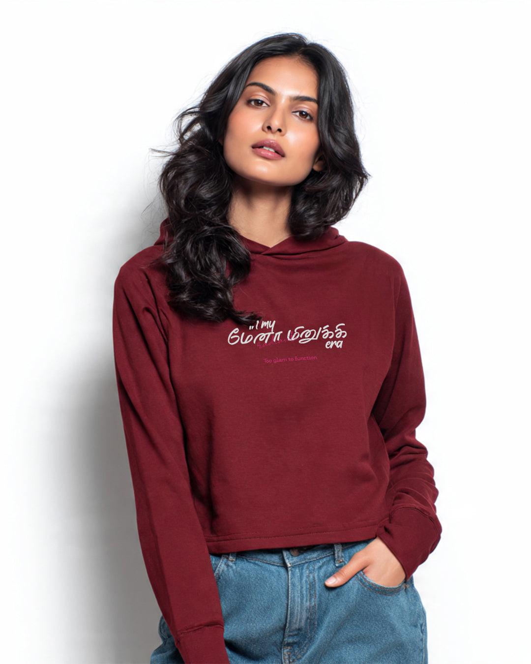 In My Menaminiki Era | Women's Maroon Cropped Hoodie