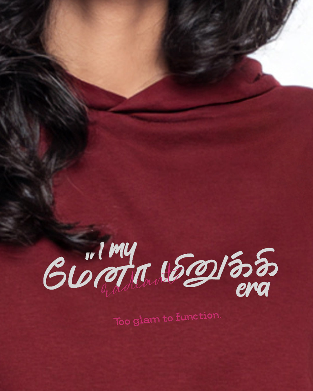 In My Menaminiki Era | Women's Maroon Cropped Hoodie