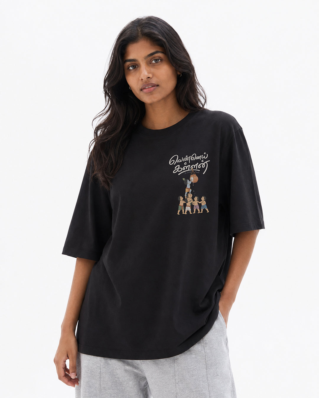 Vennai Kallan | Butter Bandit Women Oversized Boxy T-Shirt