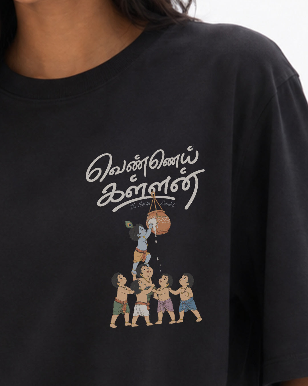 Vennai Kallan | Butter Bandit Women Oversized Boxy T-Shirt