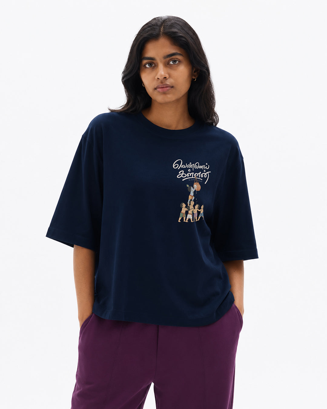 Vennai Kallan | Butter Bandit Women Oversized Boxy T-Shirt