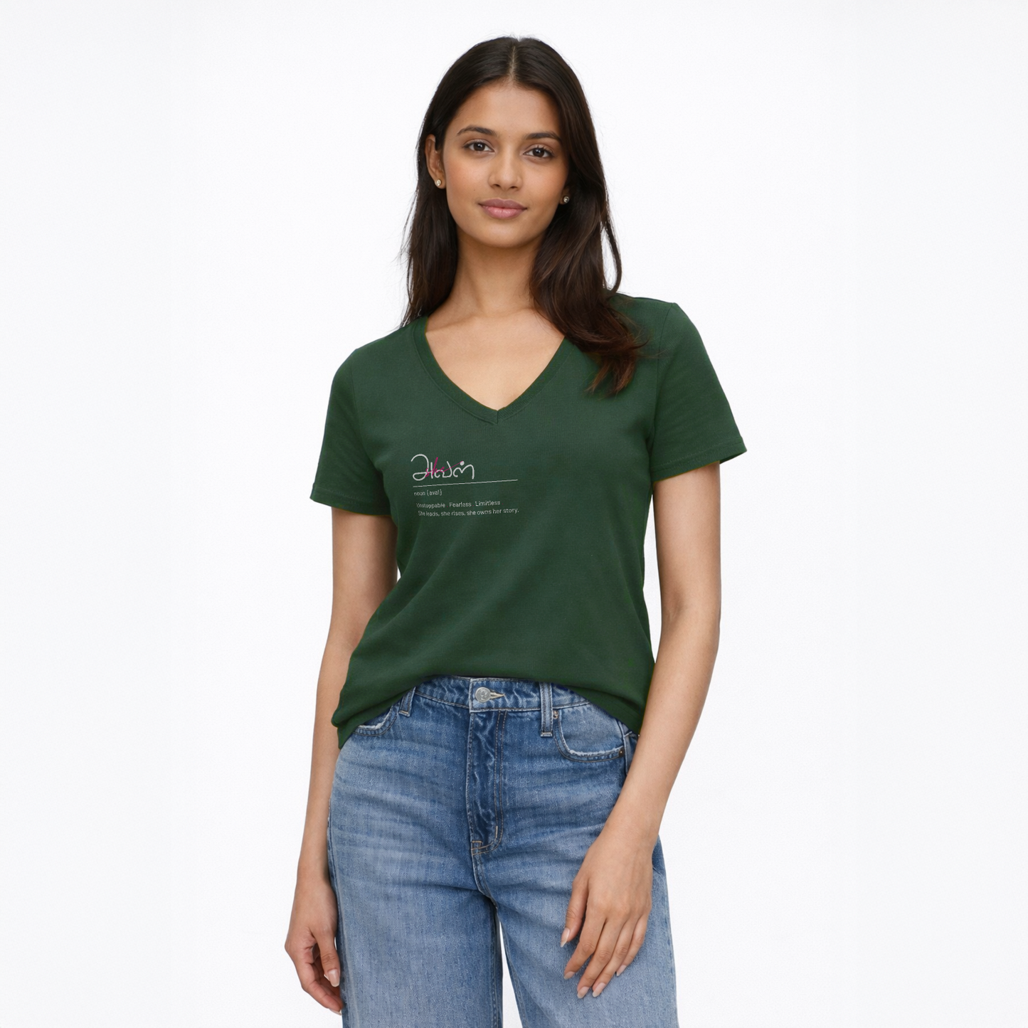 அவள் | Women Regular Fit V Neck Tee