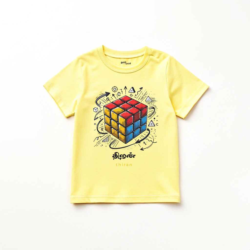 Boys' Yellow 'Thiran' Puzzle Graphic T-Shirt