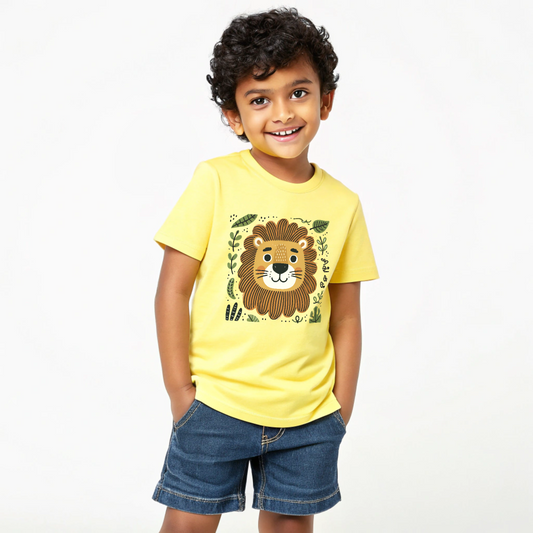 Boys' Yellow 'Singam - Lion'  Graphic T-Shirt