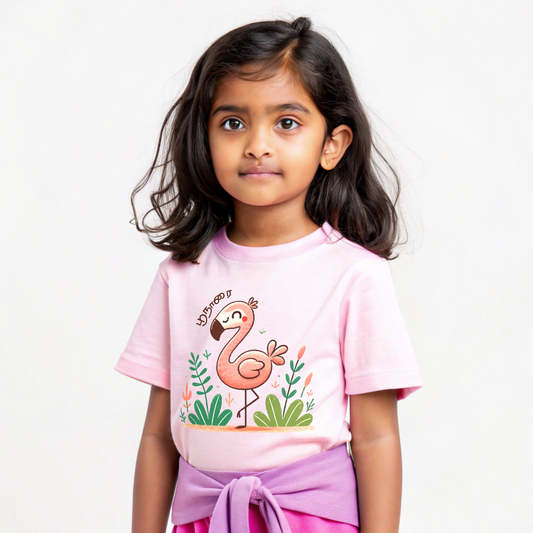 Girls' Pink 'Poonarai - Flamingo' Graphic T-Shirt