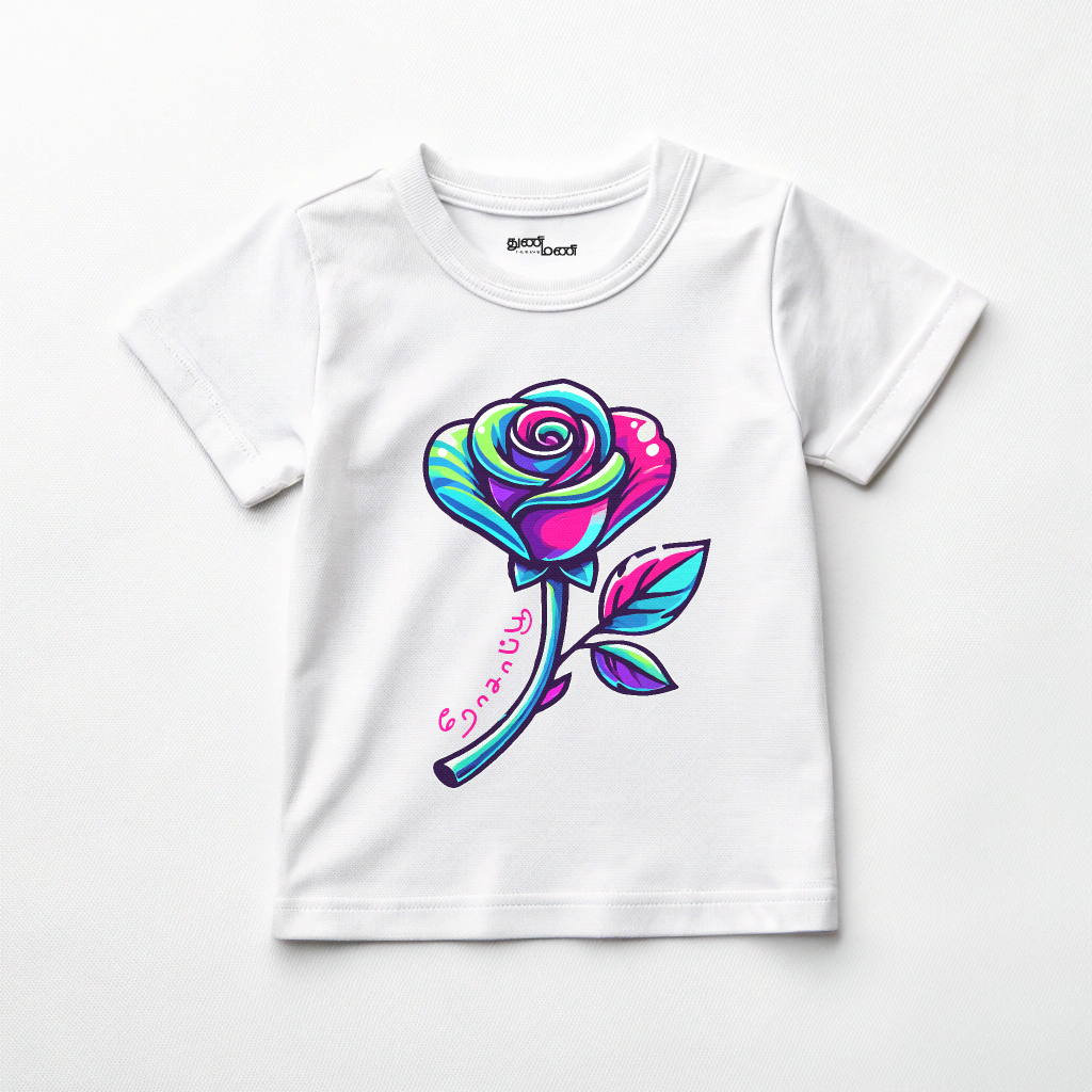 Girls' White Rose Magic Graphic T-Shirt