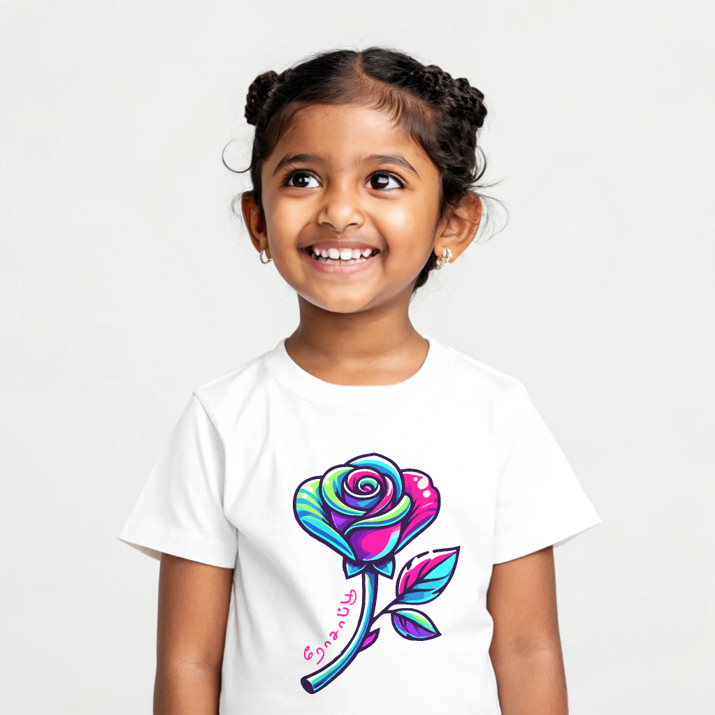 Girls' White Rose Magic Graphic T-Shirt