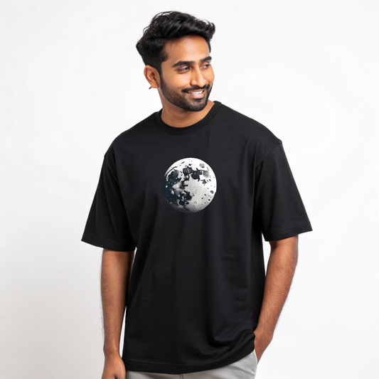 Men's 'Nila - Moon' & Astronaut Graphic Oversized T-Shirt