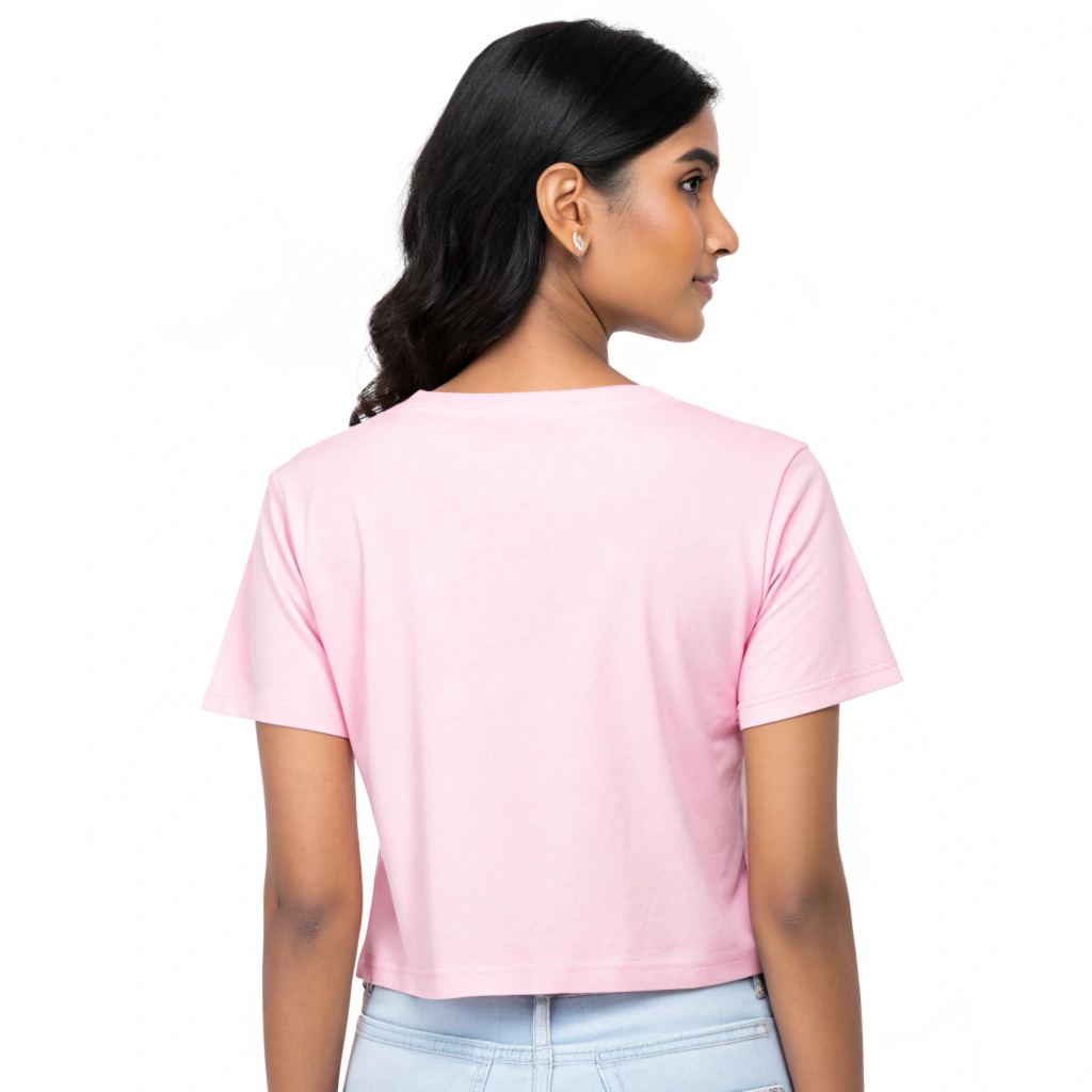 Women's 'Chennai Ponnu' Graphic Crop Top