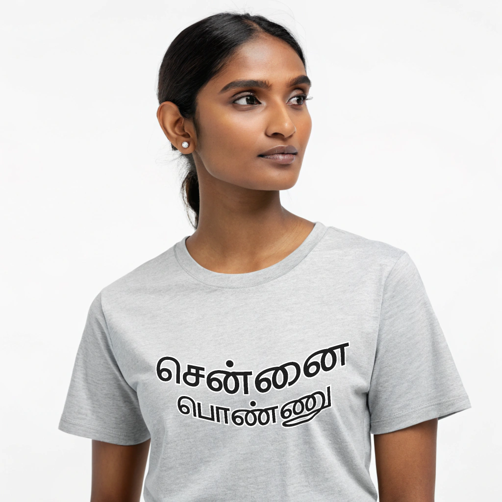 Women's 'Chennai Ponnu' Graphic Crop Top