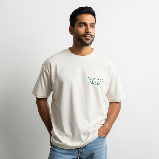 Madras Mornings Matcha Moods | Men Oversized Boxy-Fit Tee
