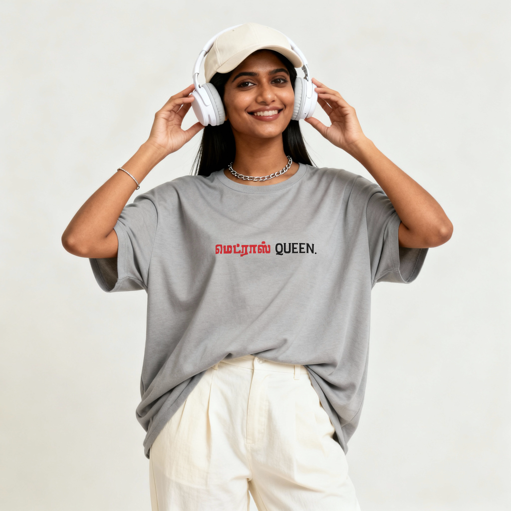 Madras Queen | Women Oversized Boxy-Fit Tee
