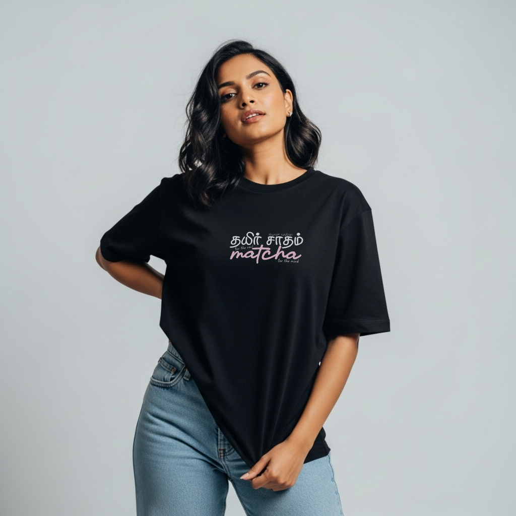Thayir Saadham X Matcha | Women Oversized Boxy-Fit Tee