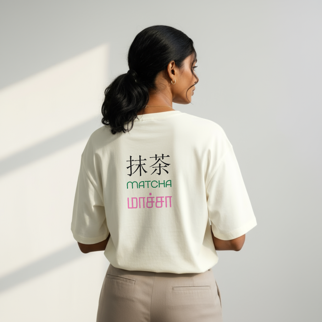 Mummozhi Matcha Style | Women Oversized Boxy-Fit Tee