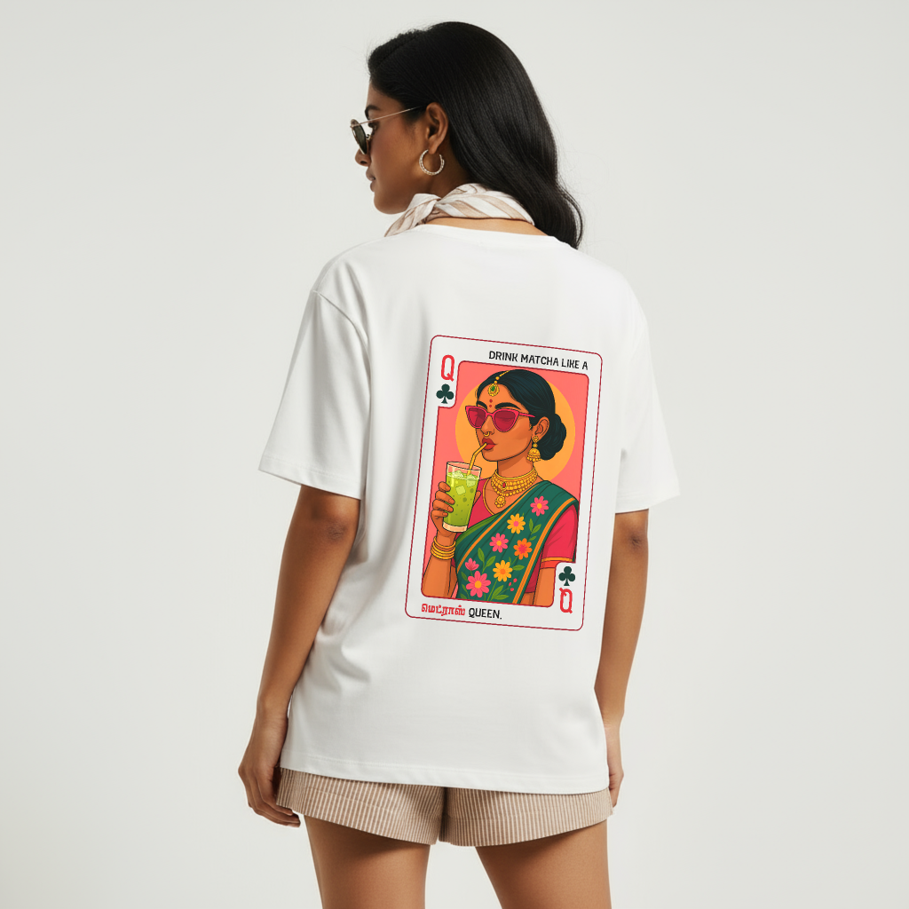Madras Queen | Women Oversized Boxy-Fit Tee