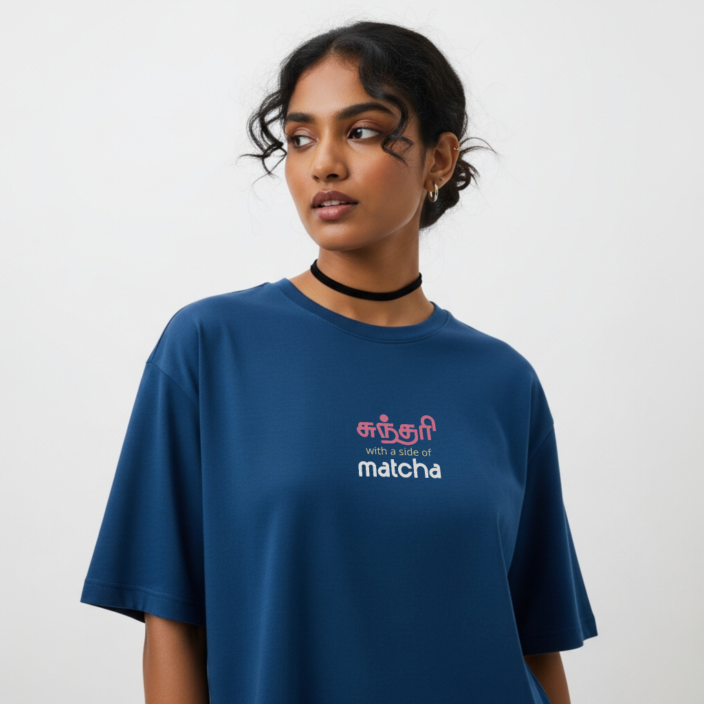 Sundari with a Side of Matcha | Women Oversized Tee