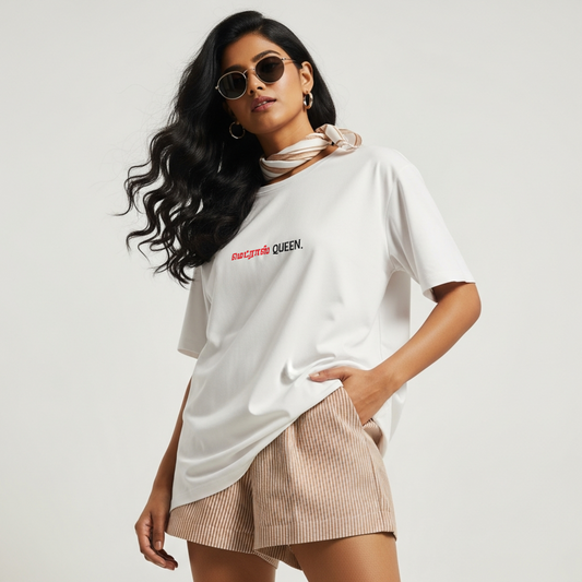 Madras Queen | Women Oversized Boxy-Fit Tee