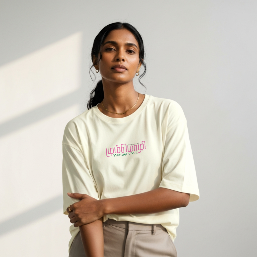 Mummozhi Matcha Style | Women Oversized Boxy-Fit Tee