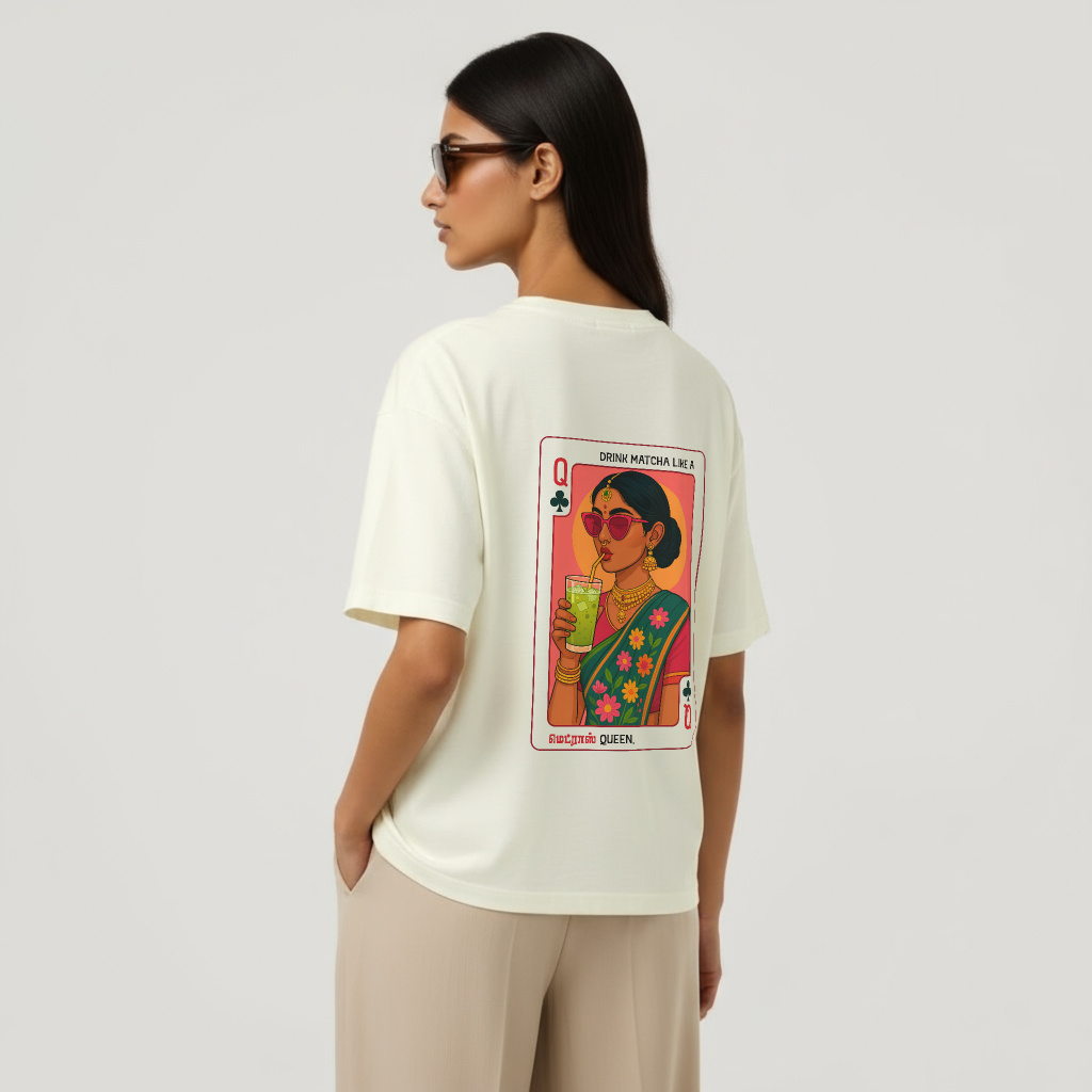 Madras Queen | Women Oversized Boxy-Fit Tee