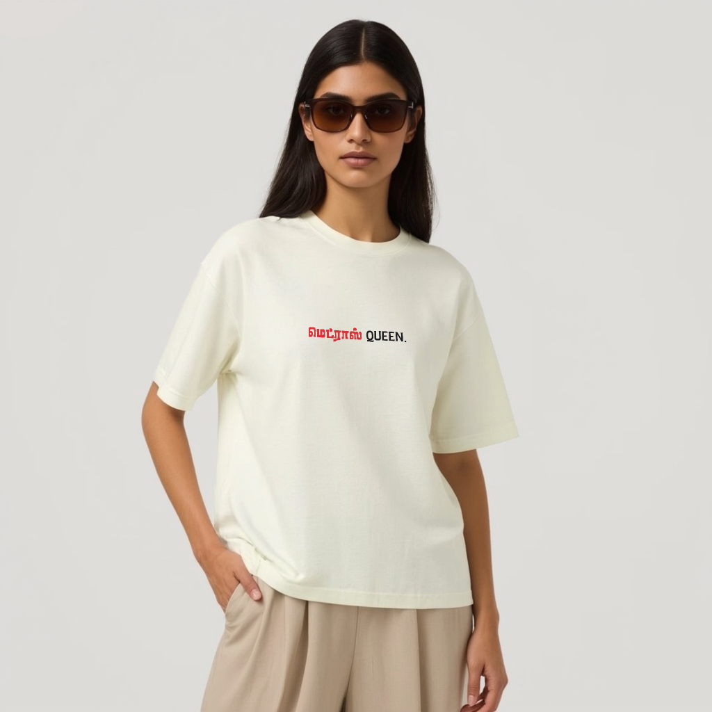 Madras Queen | Women Oversized Boxy-Fit Tee