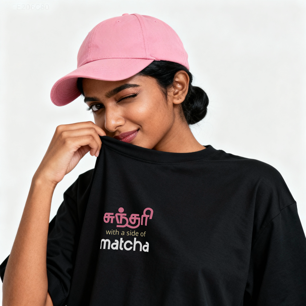 Sundari with a Side of Matcha | Women Oversized Tee