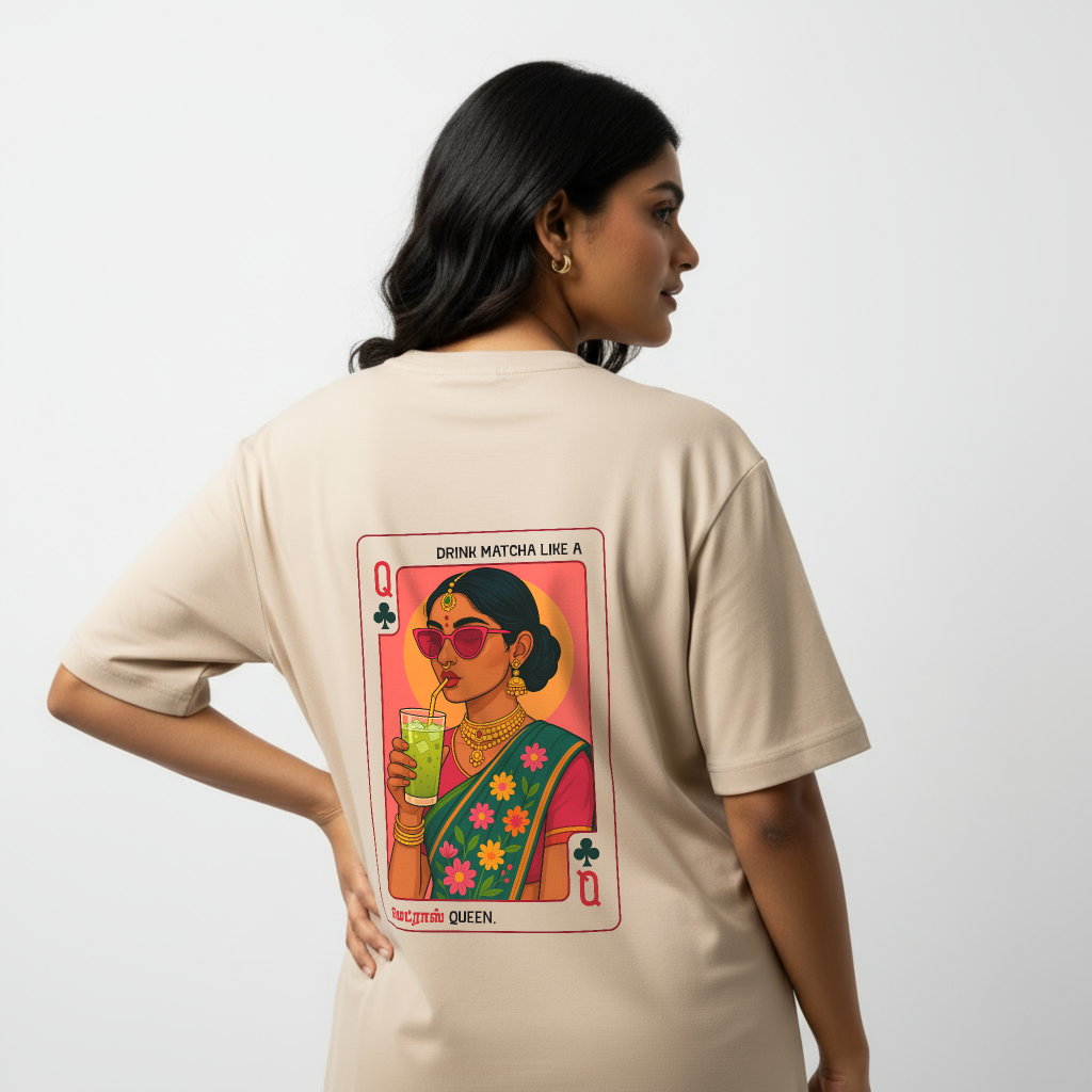 Madras Queen | Women Oversized Boxy-Fit Tee