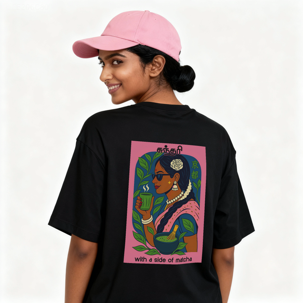 Sundari with a Side of Matcha | Women Oversized Tee