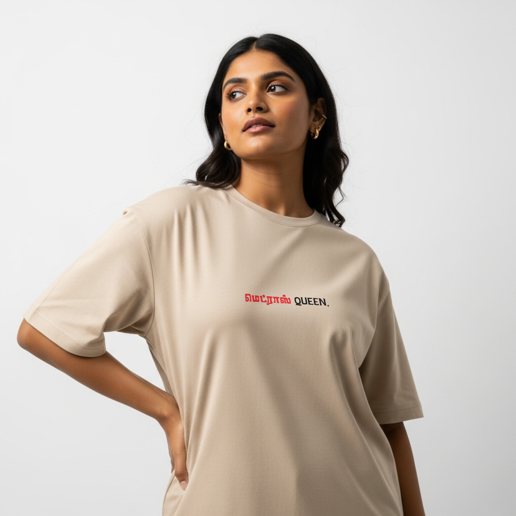 Madras Queen | Women Oversized Boxy-Fit Tee