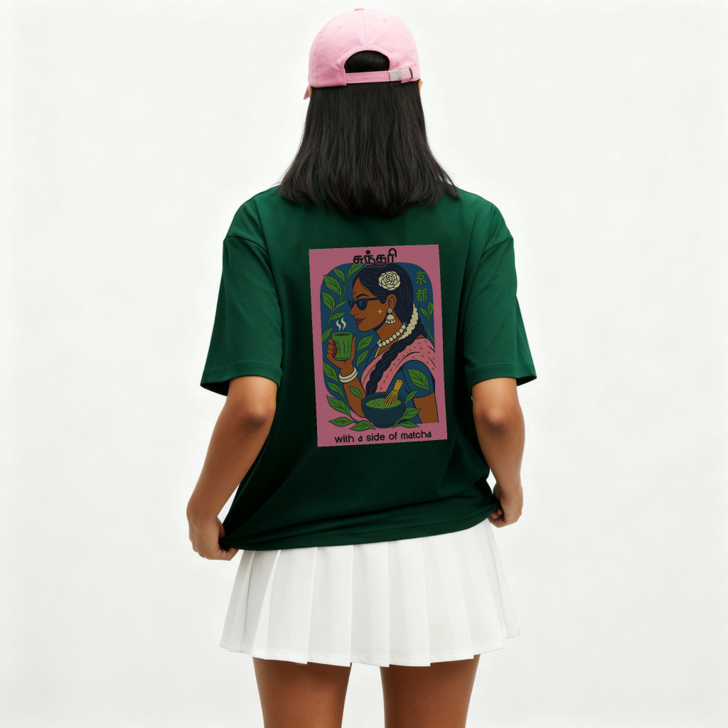 Sundari with a Side of Matcha | Women Oversized Tee
