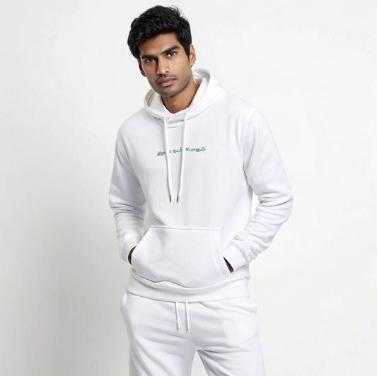 Men's White 'Idhuvum Kadandhu Pogum' Motivational Graphic Hoodie