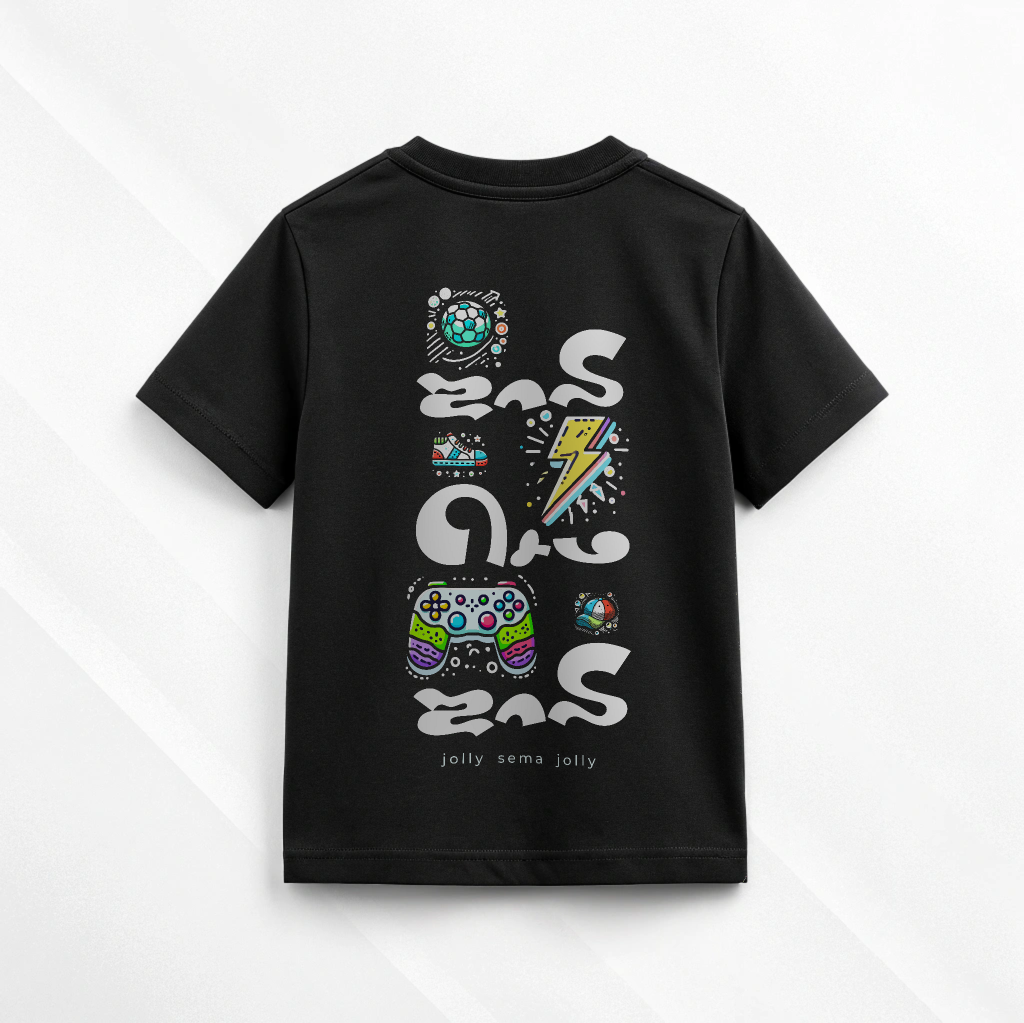 Boys' Black 'Jolly Sema Jolly' Fun Graphic T-Shirt