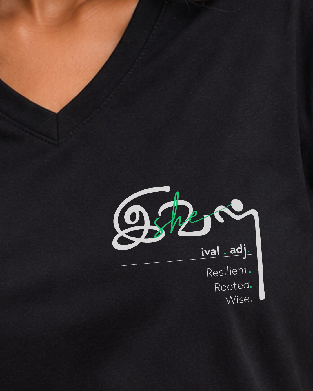 IVAL | Women Regular Fit V Neck Tee