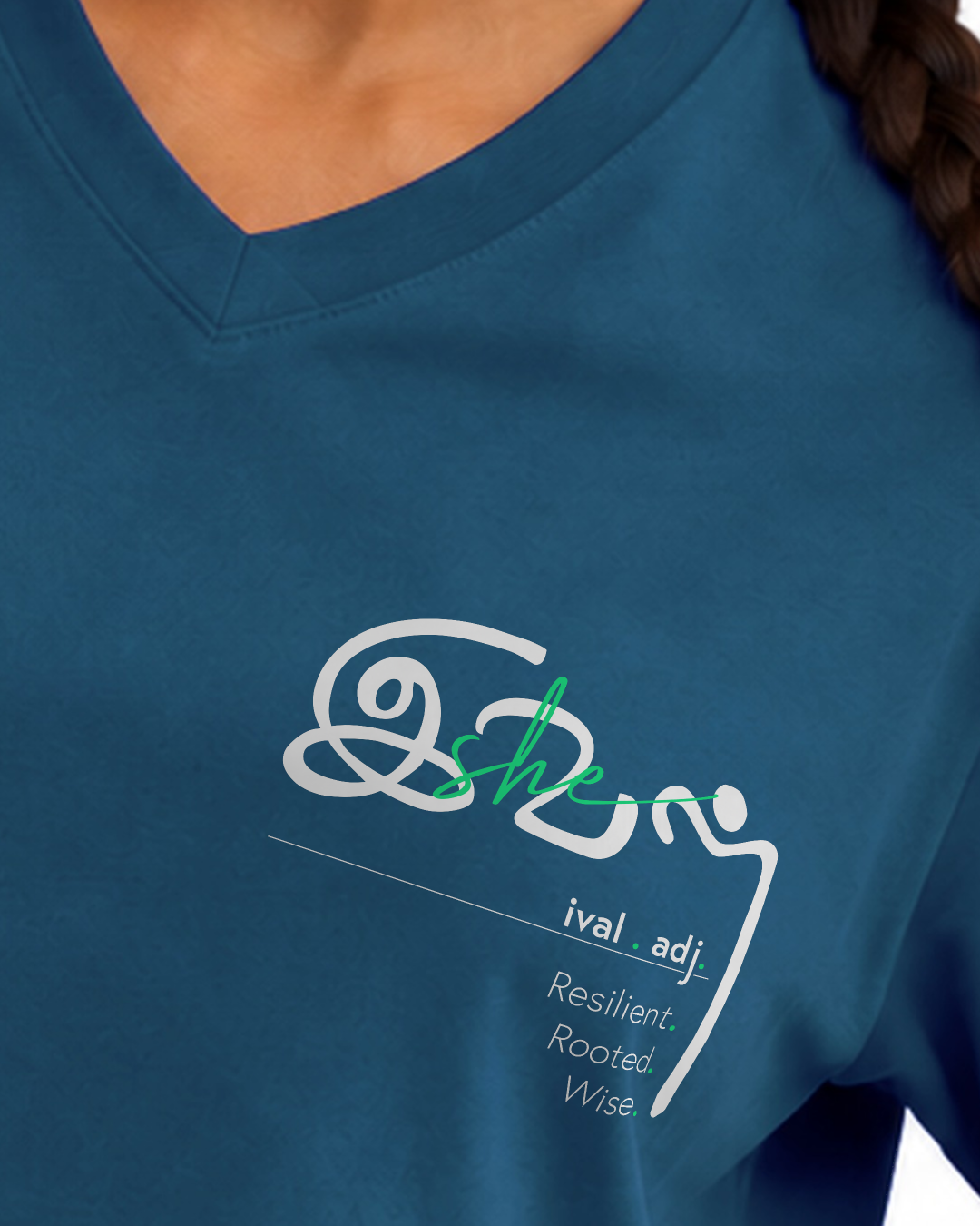 IVAL | Women Regular Fit V Neck Tee