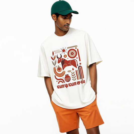 Thai Collection: Vaadi Vaasal Oversized White T-Shirt